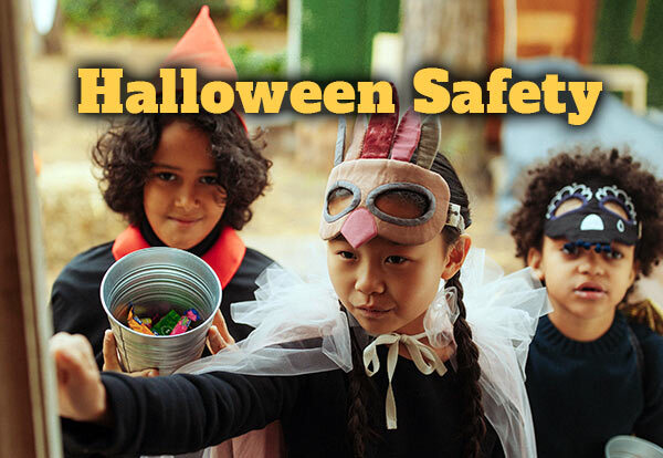Word Halloween Safety /3 Kids in Halloween costume's
